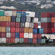 Stacked containers are affected after a 7.5 earthquake based around Cheviot in the South island shock the capital, at Centre Port, in Wellington, New Zealand, early 14 November 2016. According to reports, a 7.8 magnitude earthqauke has hit New Zealand overnight, triggering a tsunami warning for the east coast of the country.